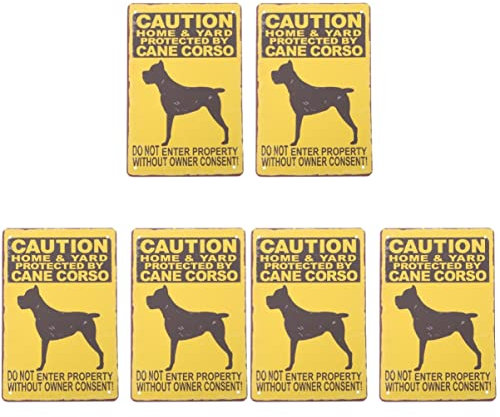 YARNOW 6 STK Warnschild Garten Hundeschild Für Zu Hause Gefahrenschilder Aus Metall Vintage Metallschilder Deutscher Schäferhund Pitbull Vorsicht Eisen Buchstabe Dekorative Gemälde