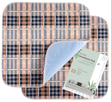 RIQINXIN Saugfähige Waschbare Inkontinenz Sitzauflage Wiederverwendbare Wasserdicht Stuhlauflage 54x56cm 2er Set