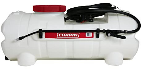 Chapin 97154 - Pulverizador de Puntos para ATV/UTV montado en Estados Unidos, 15 galones, Alto Rendimiento de 1 GPM con Apertura de Tanque de 6 Pulgadas, hasta 60 PSI, Varita de 18 Pulgadas, Blanco