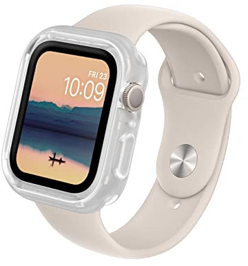 RHINOSHIELD Bumper Case kompatibel mit Apple Watch Serie 9/8 / 7 [45mm] | CrashGuard NX - Stoßdämpfende Schutzhülle im schlanken Design, rutschfest - Transparent