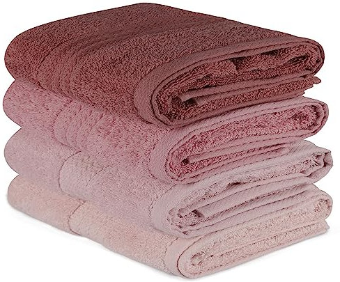 Ensemble de serviettes (4 pièces) rose clair, poudré, rose pâle et crème