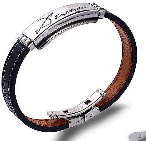 12 Sternzeichen-Armbänder – Manschettenarmband Mit 12 Sternbildern, Modischer Charm-Schmuck, Schwarzes Leder, Für Herren, Lässig, Sternzeichen, Punk-Armband, Geburtstagsgeschenk, Schmuck – Gesc