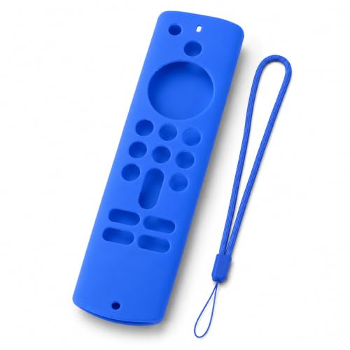Silikon-Fernbedienungsabdeckung, Fernbedienungs-Silikonhülle für Fire TV Stick, rutschfeste Silikon-Schutzhülle mit Umhängeband Der 3. Generation(Blau)