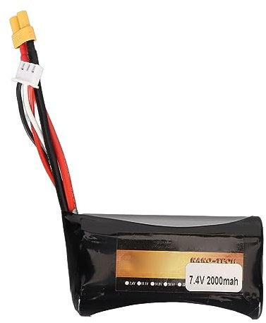Alomejor Pelle RC 7.4V 2000mAh Batterie Lipo Légère Longue Durée de Vie avec Plusieurs Protections pour Pelle 580 583 582 RC