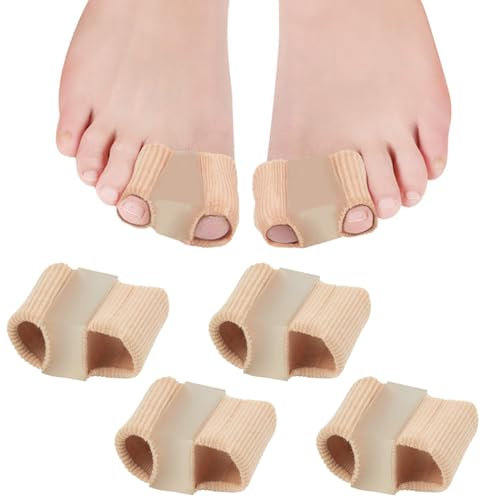 4 Pezzi Separatori per Alluce Valgo per Dita Sovrapposte, Distanziatori per Dita Piedi in Gel con 2 Passanti, Correttore per Alluce Valgo Separatore Dita Piede per Donna Uomo