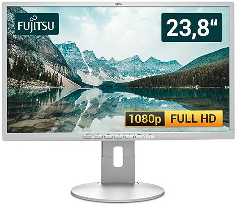 Fujitsu B24-8 T Gaming Monitor 23.8 Zoll (60 cm Bildschirm) Full HD, VGA, DVI, 5ms DisplayPort, Weis (Generalüberholt)
