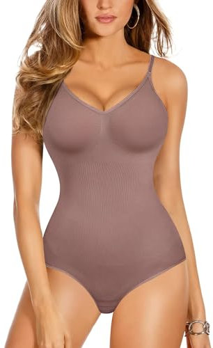 Gotoly Body Modellante Donna Shapewear Body Contenitivo Modellante Spallino Regolabile Intimo Snellente Shaper Pancia Piatta Dimagrante Shaping Bodysuit Bustier Seamless Fajas (3XL/4XL, Marrone viola)