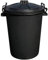 Black 50L Litre Large Heavy Duty Plastic Refuse Bin Rubbish, Waste Bin, Storage Unit with Clip Lock Lid Waterproof/rodent Proof Recycle Bin Ideal for Food Storage, Animal Feed, Indoor Outdoor Use