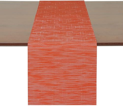 Myir JUN Tischläufer, Tischläufer Modern Tischläufer Abwaschbar Tischläufer Outdoor Wärmeisoliertes PVC für Häuser Restaurants Hotels 30 x 183 cm (Orange)
