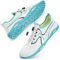Badeschuhe Herren Damen Barfußschuhe Wasserschuhe Schwimmschuhe Strandschuhe für Surfen,Tauchen,Bootfahren,Gymnastik Fitness (91 weiß blau, 38EU)