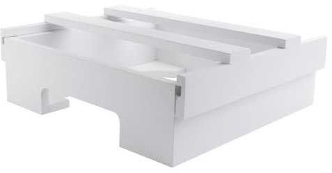 Armoire distributrice de 10 assiettes en carton, porte-assiettes en bambou sous l'armoire, porte-assiettes en bambou, comptoir de cuisine, assiette verticale, blanc