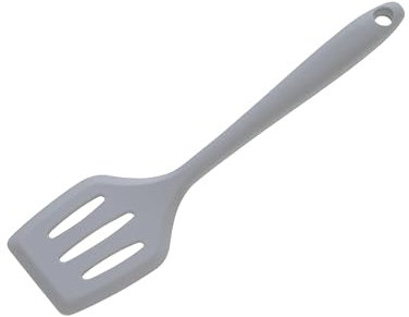 Wiltshire Mini Silicone Slotted Turner, Flipping & Turning Tool, Fish Slice, Cooking & Serving Spatula, Heat-Resistant Utensil, Non-Stick, Non-Scratch, Pebble Grey, 21x5.5x2cm