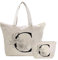 Sac Fourre-Tout en Toile avec Initiale Fleur, Personnalisés Sac Tote bag en Toile Coton Trousse de Maquillage, Idéal pour Mariage Anniversaire Noël, Cadeau pour Femmes Amis Maman Sœurs C