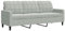 vidaXL Canapé à 3 Places Gris Clair 180 cm Velours, canapé, canapé de Salon, canapé à Trois Places, canapé rembourré, sièges de Salon