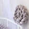 Homesally Bettschlange Geflochten 200Cm 300Cm 400Cm Grün Rosa Beige Grau Pink Kopfschutz Babybett Umrandung Knotenkissen,Grau,5m