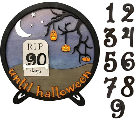 Halloween-Adventskalender 2024, gruseliger -Adventskalender, Countdown-Kalender, Tisch-/Wandmontage, kreatives Countdown-Dekor, Halloween-Nacht-Ornament für Schlafzimmer,
