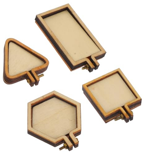 Tofficu 4stücke Quadratischer Stickrahmen Mini-holzrahmen Für Kreuzstich-befestigungsrahmen Diy-kreuzstich Aus Holz Bastelrahmen Stickrahmen Befestigungsrahmen