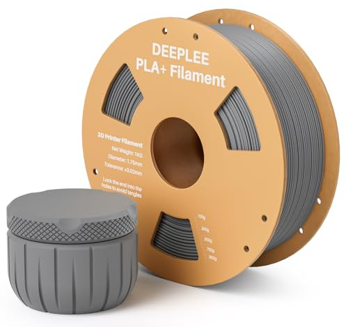 DEEPLEE PLA+ Filament, PLA Plus Weltraumgrau 1KG | Höhere Zähigkeit, kein Verwickeln, PLA Plus 3D-Drucker-Filament, Maßgenauigkeit +/- 0,02 mm