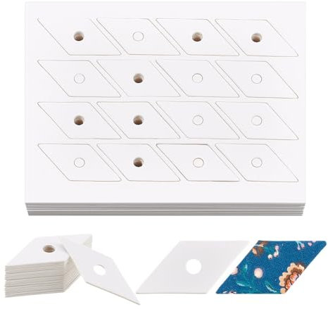 AHANDMAKER 300 Stück Papier Patchwork Zum Quilten. Weiße Quilt Vorlagen Aus Papier Mit Loch Rauten Papier Patchwork Vorlage Zum Quilten Näh Und Bastelprojekte (1.73 Zoll)