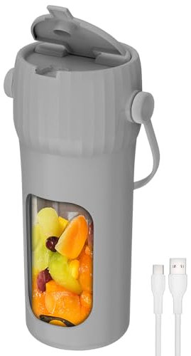 Rosenstein & Söhne Standmixer: Power Akku-Getränkemixer 100 W, 6 Klingen, 1.500 mAh, BPA-frei, USB-C (Mixer Smoothie Maker, tragbarer Smoothie Mixer, Kaffeemühle)