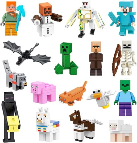 Kid Cake Toppers for Birthday Decorations,17 Pcs Characters Figures for Game Party Bag Fillers,Ideal for Game Party Favours Toy Birthday Gift
