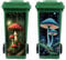 Peacoblue Wheelie Bin Stickers 2 Sheets Mushrooms and Forest Sticky Dustbin Stickers, 15in x 32in Waterproof Self Adhesive Large Decal for Bins, Driveway, Garden, Outdoor, Indoor Decoration