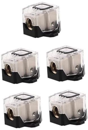 SOLUSTRE 5pcs 4 Car Audio Modification Amplifier Ground Distribution Block Ground Distributor Connecting Block Amp Distribution Block Car Fuse Block Zinc Alloy Nickel Plating