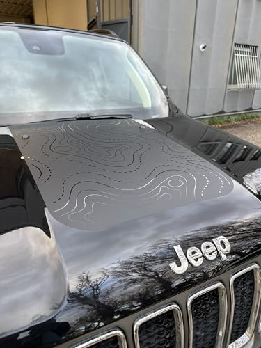 Lollomoto Striscia Adesiva Fascia Cofano per Jeep Renegade Topographic MAPS Adesivi Auto Stickers Decal