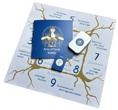 Arts of Cards Runen Orakel Set mit Runenkarten, Runentuch und Booklet | Mini Karten, Tuch enthalten