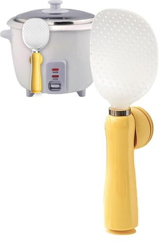 XIAOXIAOYU Cucchiaio di riso per bicchieri, spatola di riso - Scooper per bicchieri da cucina magnetica - Pala antiaderente gadget da cucina, cucchiaio di cucina di riso resistente al calore per