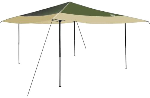 vidaXL Pavillon-Zelt Grün 395 x 395 x 251 cm Stoff, Garten und Terrasse, modernes tragbares Zelt, UV-Schutz, blitzschnell aufgestellt, Schatten für Feste