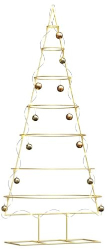 vidaXL Metall Weihnachtsbaum Gold 180 cm Pulverbeschichteter Stahl