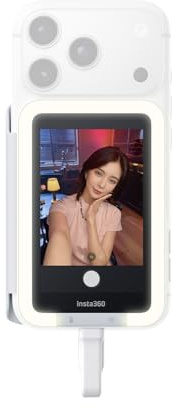 Insta360 Snap Selfie Screen with Light - 4K Magnetic Selfie Monitor | Works with iPhone 15/16/17 Pro, Adjustable Lighting, Touchscreen Control, Wired Instant Connection, Selfies, Vlogging