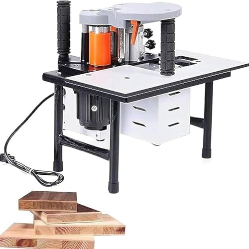HajMyrdonyx Máquina Canteadora Madera, Canteadora Portátil Velocidad Ajustable Carpintería, Depósito Adhesivo Termofusible 1000 Ml, para Recortar Paneles Curvos Y Rectos, Herramienta para Ebanistería