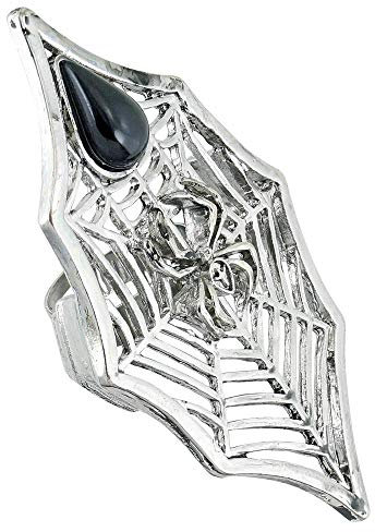 Aptafêtes – ac2207 – Ring Spinnennetz mit Stein schwarz