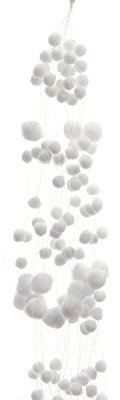 Schneeballgirlande Samantha, in Weiss, aus Polyester, Länge: 135 cm
