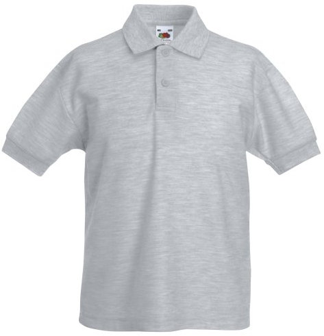 Fruit of the Loom Boys' Polo Shirt multicolour Heather Grey 7-8 Years