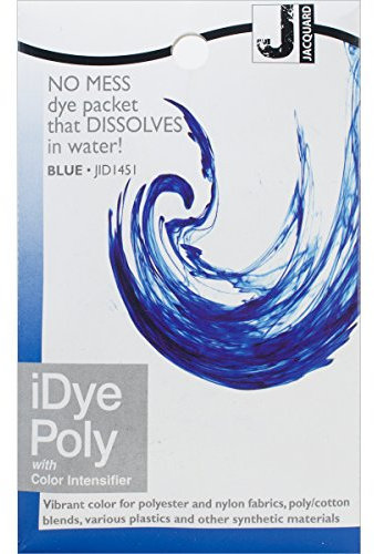 Jacquard Blue iDye - Tinte para tela de poliéster, 14 g