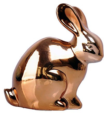 matrasa Osterhase aus Porzellan Bronze - Osterdeko Hase glänzend klein