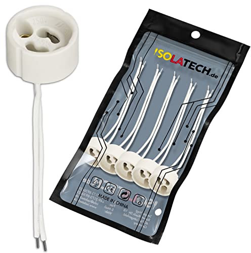 ISOLATECH 5pcs GU10 douille céramique culot standard LED lampes à économie d'énergie (max.250V/2A) lampes Accueil cuisine salle de bains plafond support accessoires résistant à la chaleur