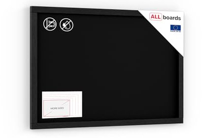 ALLboards Kreidetafel mit Schwarzem Holzrahmen 60x40cm, Schreibtafel, Kreide