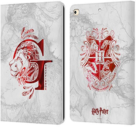 Head Case Designs Funda de Piel Tipo Libro con Licencia Oficial de Harry Potter Gryffindor Aguamenti Deathly Hallows IX Compatible con Apple iPad 9.7 2017 / iPad 9.7 2018