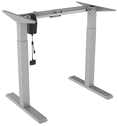 LogiLink EO0029G - elektrisch verstellbares Schreibtischgestell (Höhe 730-1230mm), 1 Motor, grau, Elektrisch ohne Memory