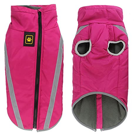 FEimaX Hundemantel Hundejacke wasserdichte Reflektierende Wintermantel mit Fleece Gefüttert Hund Welpen Warm Mantel Haustier Kleidung Wintermantel für Kleine Mittlere Große Hunde