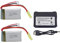 ZYGY 2PCS 7.4V 850mAh Batterie et 1PCS 2en1 Chargeur pour 9300 9301E 9302E 9303E 9034E 9305E 9310 9201E 2.4G 1:18 Télécommande Pleine échelle à Quatre Roues motrices Batterie de Voiture