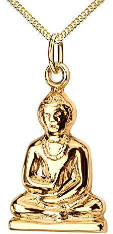 JEVELION Goldkette Anhänger Buddha 333 Gold Goldanhänger für Damen Mit Kette Länge 60 cm