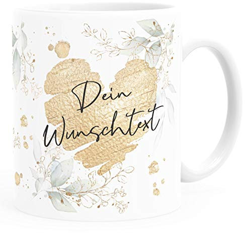 SpecialMe® Kaffee-Tasse [Wunschtext] mit Herz - soziale Berufe, Familie, Freunde kleines Dankeschön Geschenk Danke sagen Weiss Keramik-Tasse