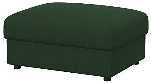 Soferia Kompatible Ersatzbezug fur VIMLE Hocker, Stoff Majestic Velvet Bottle Green (FLECKENABWEISEND und WASSERABWEISEND), Grün