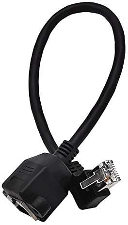 innov8 90 Degree Angled Cat 6 Ethernet Cable, RJ45 Male to Female Shielded Ethernet Network Connector Screw Panel Mount Extension Cable for Router, Modem, Switch Boxes, Network - (Right Angle)