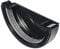 Gutter External Stop End Cap Half Round Fits 112mm Round and Square (Round Stop End External Black - EX004)